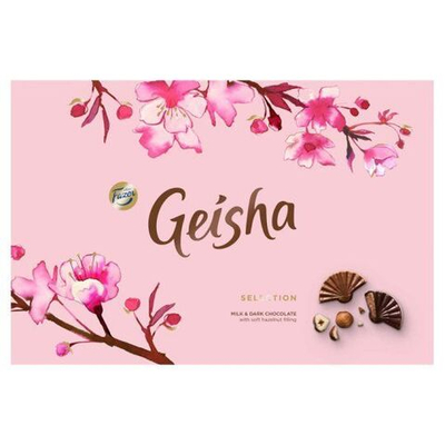 Шоколадные конфеты Fazer Geisha Selection Milk & Dark молочный и темный шоколад с фундуком и нугой 200 г (Из Финляндии)