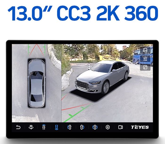 Магнитола для Volkswagen Golf 6 2008-2013 - Teyes CC3-2K-360 монитор 13" 2K QLED на Android 10, Быстрая, CarPlay, 4G SIM-слот, 4 камеры в комплекте