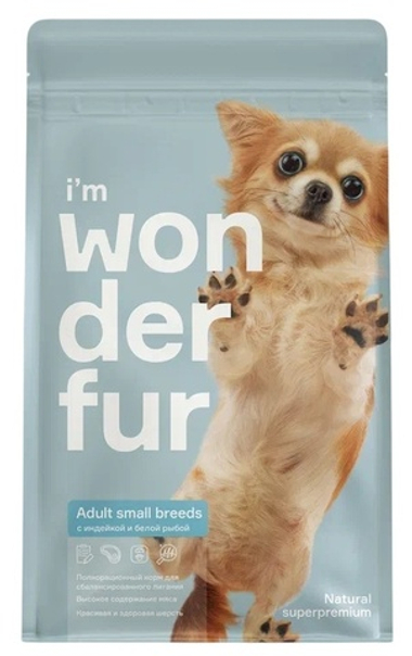 Wonderfur Adult Small Breed Индейка/Белая рыба для собак 5 кг