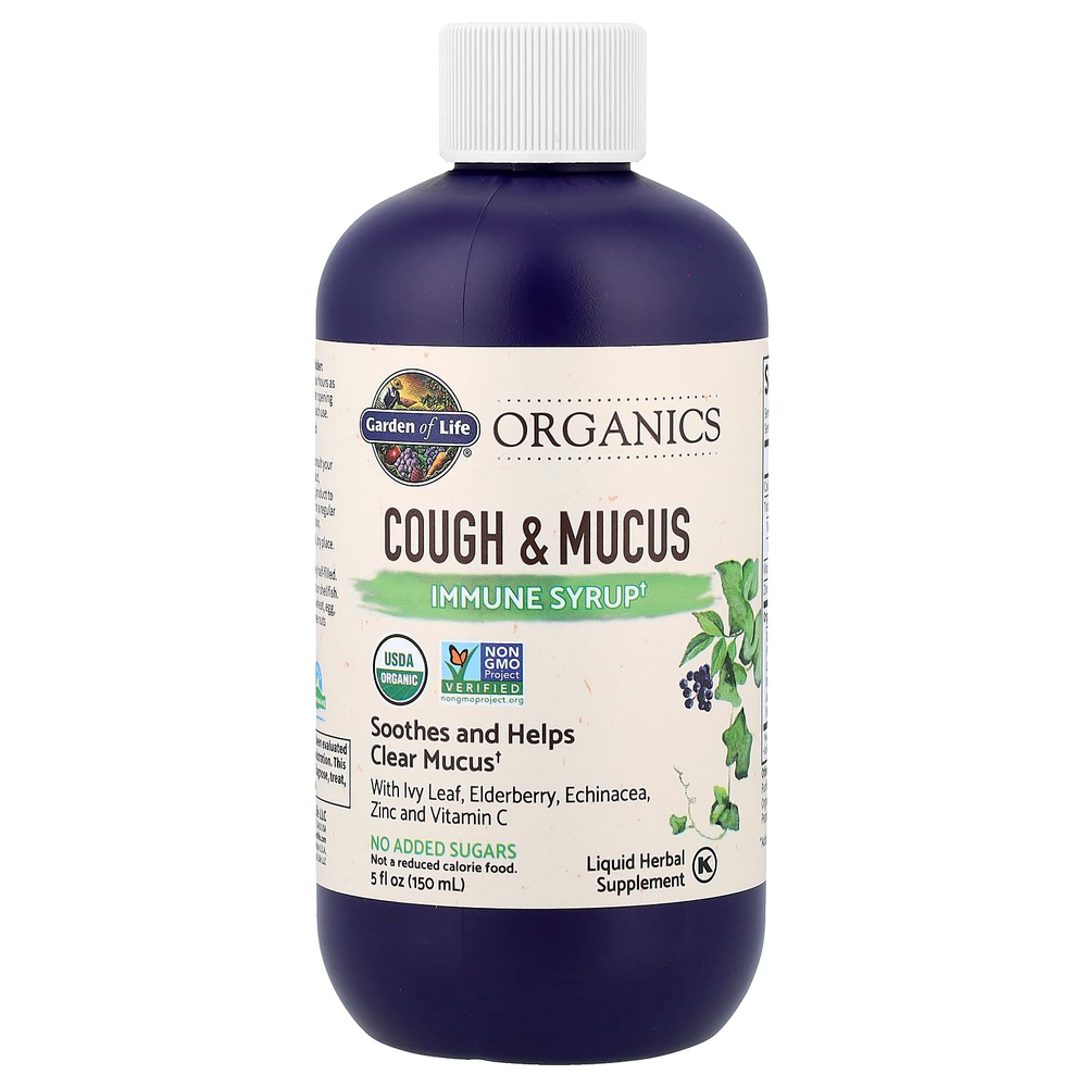 Garden of Life, MyKind Organics, иммунный сироп от кашля и слизи, 150 мл (5 жидк. унц.)
