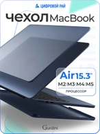 Чехол накладка Gurdini Ultra Slim Case для Macbook Air 15" 2023 (A2941) Transparent Sand Blue