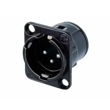 Neutrik NC3MD-L-BAG-1 панельный разъем XLR male черненый корпус