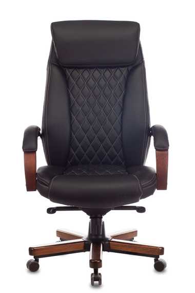 Кресло руководителя Бюрократ T-9924WALNUT черный кожа крестов. металл/дерево