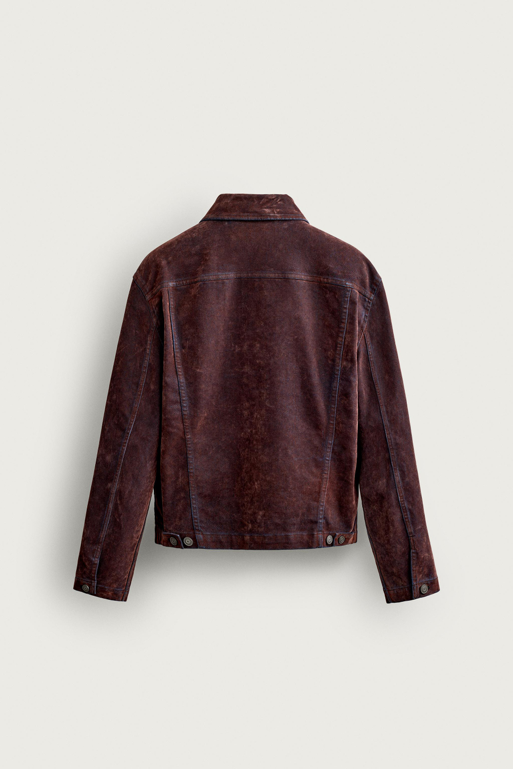 ZARA УКОРОЧЕННАЯ ДЖИНСОВАЯ КУРТКА С ФЛОКОМ, НАСЫЩЕННЫЙ КРАСНЫЙ