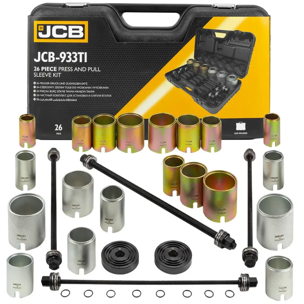 Набор инструментов для замены сайлентблоков, втулок и подшипников 26пр. JCB JCB-933T1