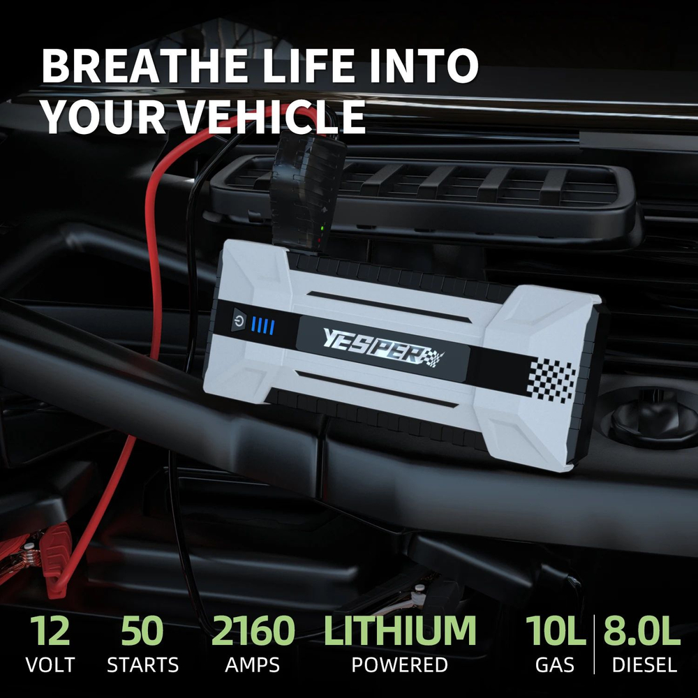 Автомобильное пусковое портативное устройство бустер Yesper 16000mAh 2160A