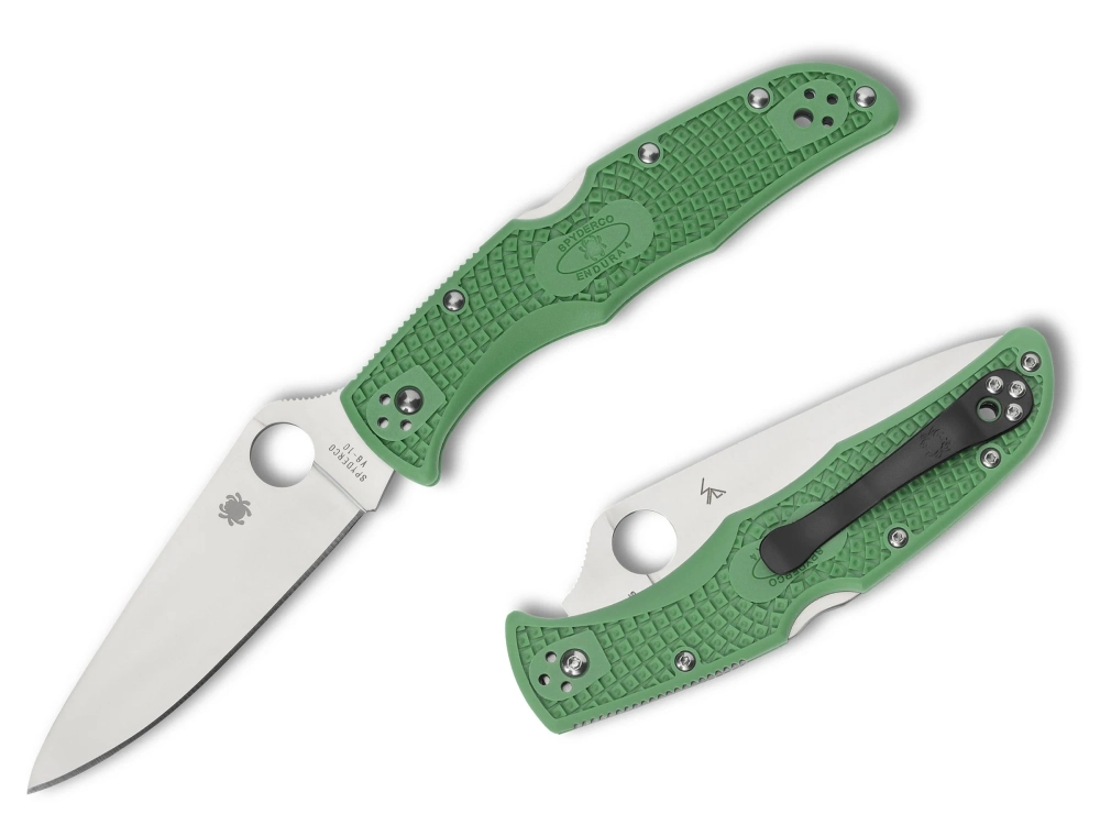 Нож складной Spyderco C10FPGR Endura 4 Flat Ground Green