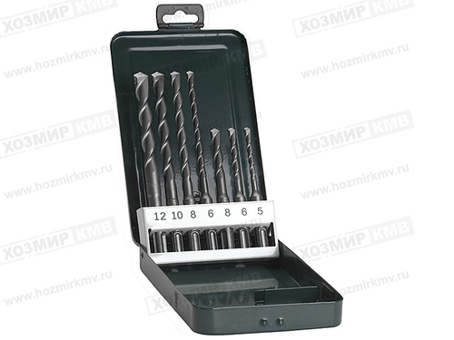 906446 (METALLICA Optima) Набор буров по бетону 5,6,8*110/50мм, 6,8,10,12*160мм SDS PLUS