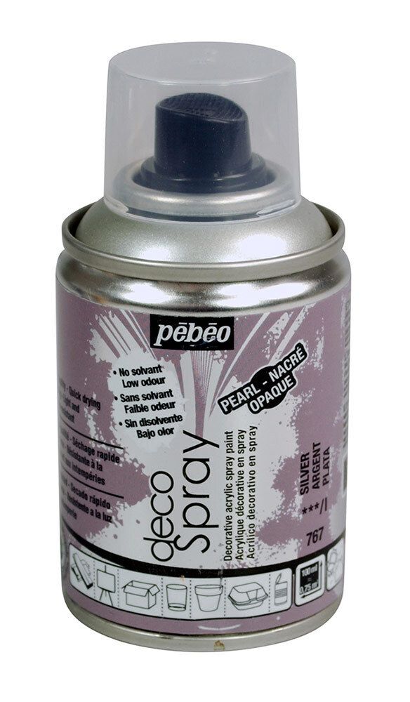 Краска на водной основе аэрозольная decoSpray 100 мл, 093767 серебро, Pebeo Краска на водной основе аэрозольная decoSpray 100 мл, 093767 серебро, Pebeo