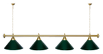 Лампа STARTBILLIARDS 4 пл. (плафоны зеленые,штанга золотая,фурнитура золото)