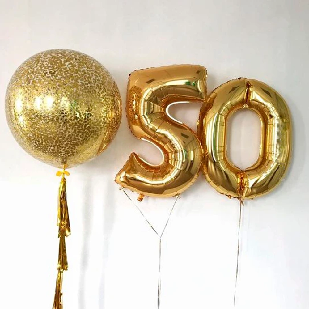Композиция из шаров на 50 лет с гигантом