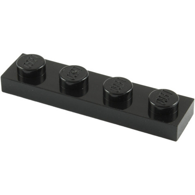 Lego 50шт Плитка 1x4 (черная) 371026