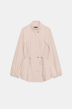 ZARA КУРТКА С ВОРОТНИКОМ-СТОЙКОЙ, РОЗОВЫЙ
