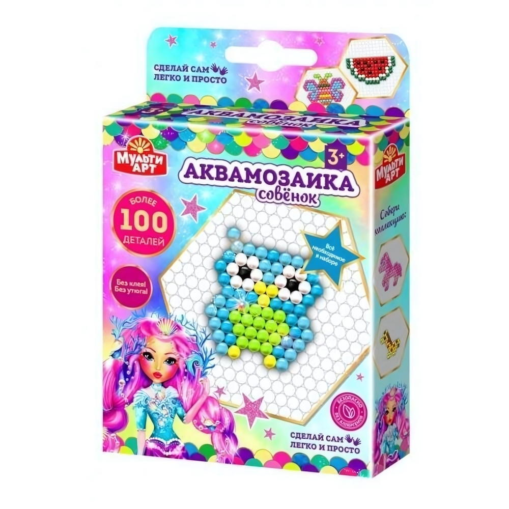 Аквамозаика "Совёнок" 100 бусин 100-AQUAMOS-5 (Мультиарт)
