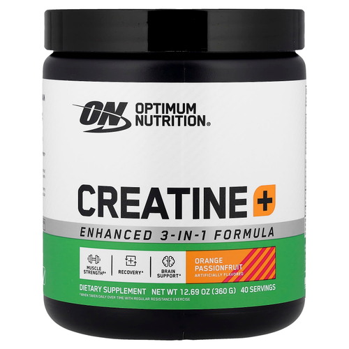 Optimum Nutrition, Creatine +, апельсин и маракуйя, 360 г (12,69 унции)