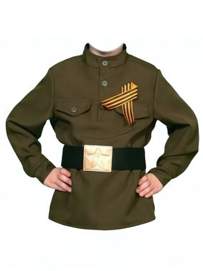 Костюм карнавал. "Гимнастёрка с ремнём" дет. р-р M (рост 122-128) (Карнавалофф)