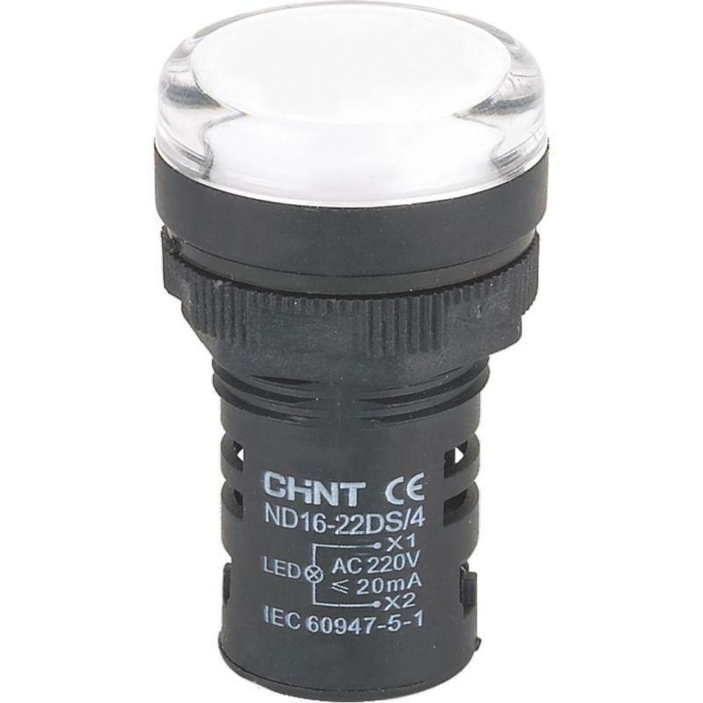 Индикатор ND16-22DS/4C компактный встр. конденсатор IP65 АС380В (R) бел. CHINT 828187