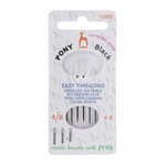 Иглы ручные Easy Threading BLACK №4-8 c белым ушком, 6шт, PONY 12831