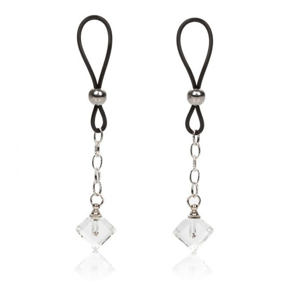 Регулируемые зажимы на соски Nipple Jewelry Crystal Gem (Цвет: серебряный)