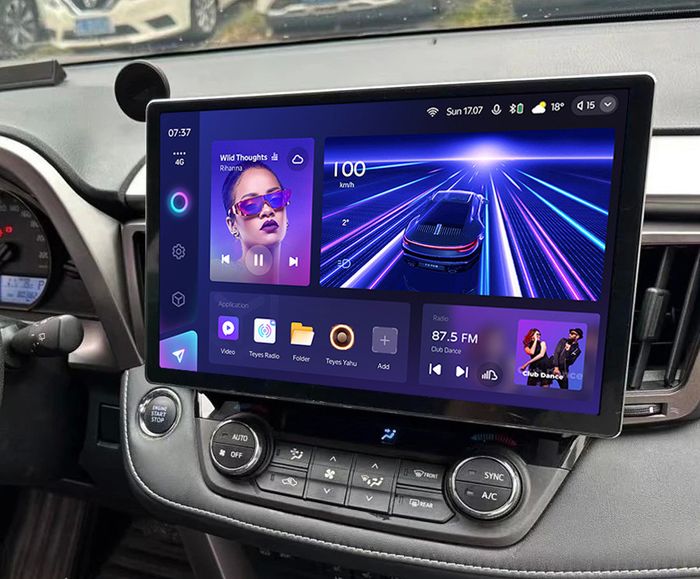 Магнитола для Toyota RAV4 40 2012-2019 (рамка 9) - Teyes CC3-2K-360 монитор 13" 2K QLED на Android 10, Быстрая, CarPlay, 4G SIM-слот, 4 камеры в комплекте
