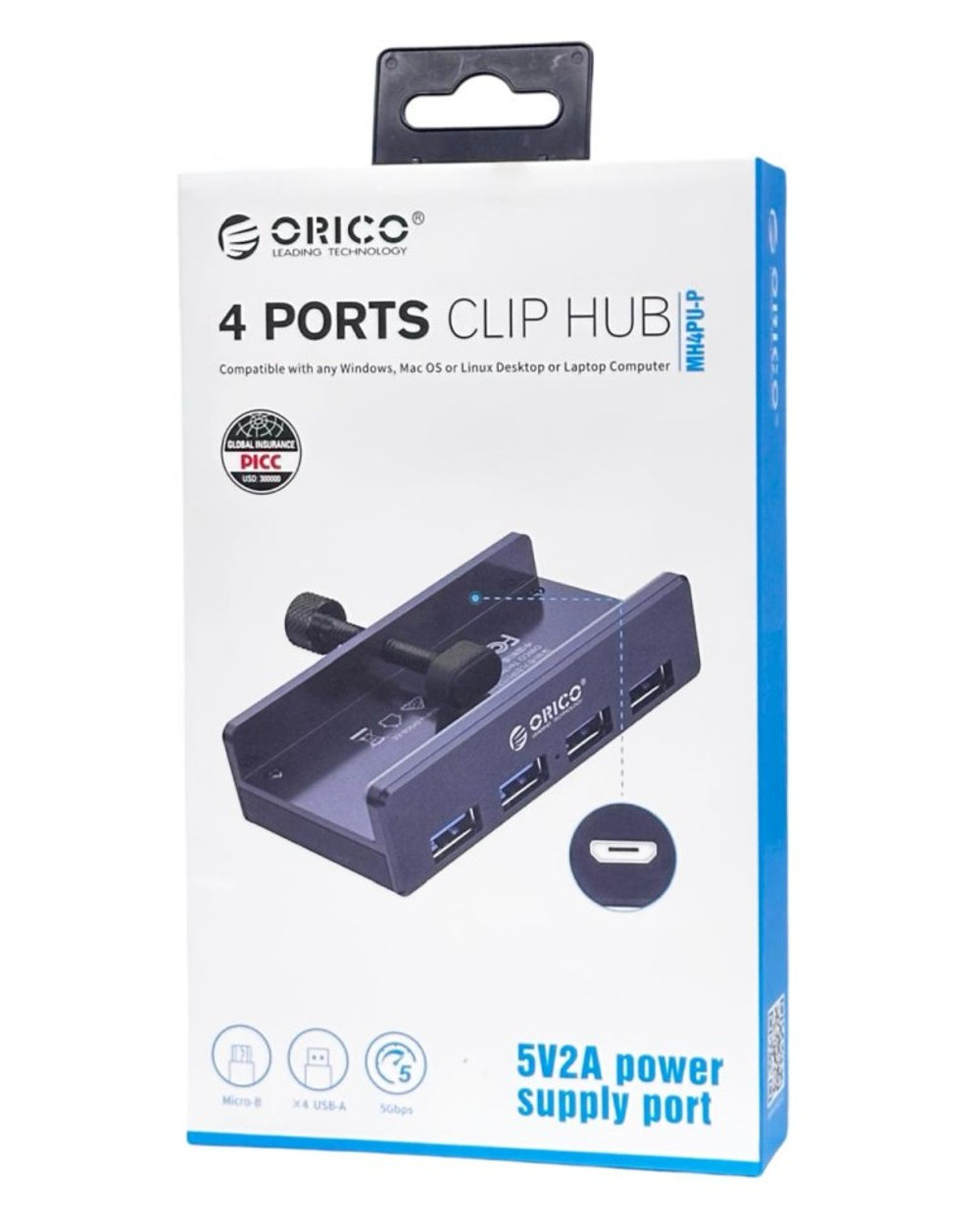 USB-хаб Orico MH4PU 4xUSB3.0 серебристый