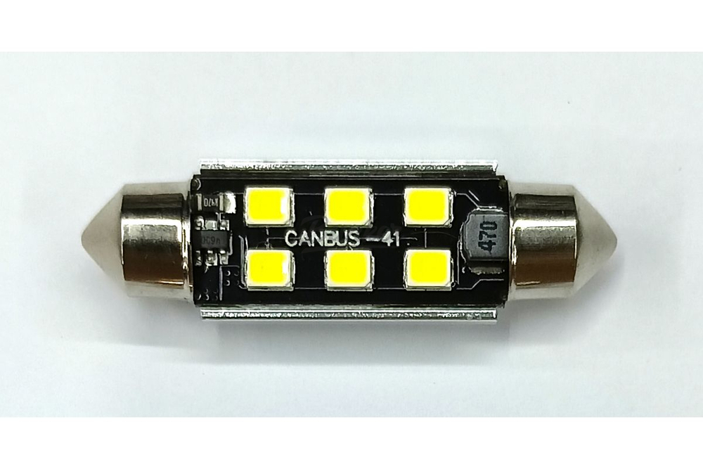 Светодиодная лампа Bunker C5W 6SMD 41mm 6000K 12V Белый Не полярный