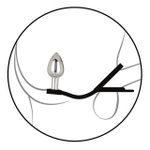 Серебристая анальная пробка с кристаллом и черным эрекционным кольцом Mini Plug (Цвет: серебристый с черным)