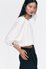 Блуза оверсайз со шнуровкой - H&M