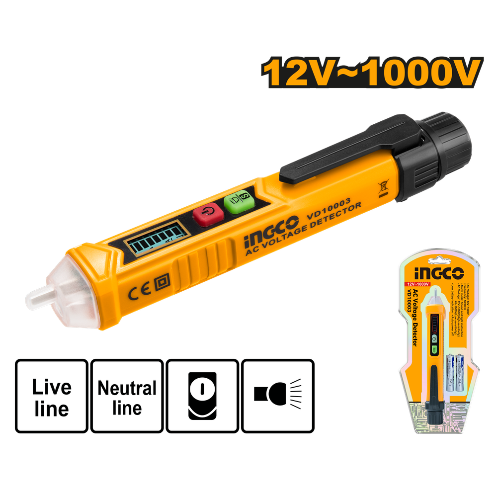 Отвертка индикаторная бесконтактная INGCO VD10003 1000 В Отвертка индикаторная бесконтактная INGCO VD10003 1000 В