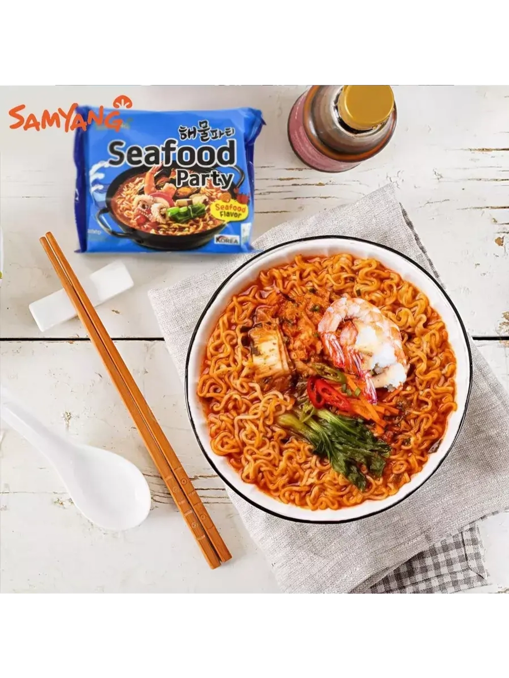 Лапша со вкусом морепродуктов 125 г * 3 шт