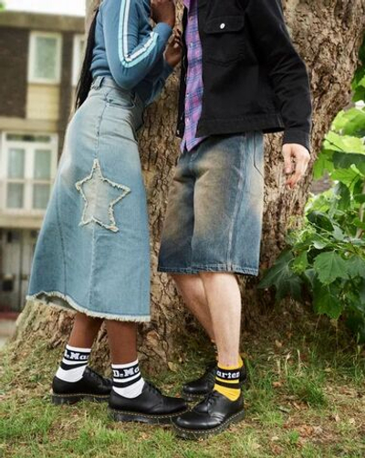 DR. MARTENS Носки спортивные из смесового хлопка, желтые, белые, черные, S/M (36/41), 3 пары (Из Финляндии)