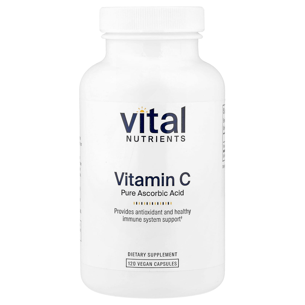Vital Nutrients, витамин C, 120 веганских капсул (1000 мг в 1 капсуле)