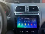 Магнитола для Volkswagen Polo 2009-2020 (рамка черная глянцевая) - Canbox 9-0490 Qled, Android 10, Быстрая, SIM-слот