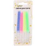 Свечи в торт «Happy» 8 шт. 12,5 См, микс