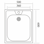 Мойка 50х60 (0,4) вып 1 1/2 Эконом  (глуб. 13см)