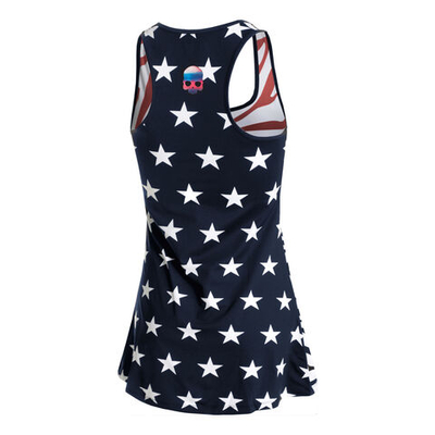 Женская теннисное платье Hydrogen Tech Stars Dress Women - Red, Blue