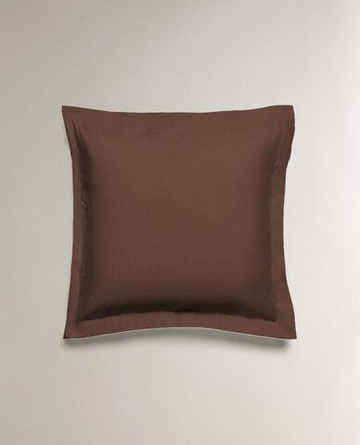 ZARA HOME (200 НИТЕЙ) НАВОЛОЧКА ИЗ ПЕРКАЛЯ, ШОКОЛАДНО-КОРИЧНЕВЫЙ