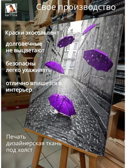Картина "Пурпурные зонты", интерьерная 30х40см 1шт.