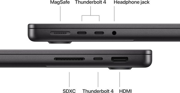 Ноутбук Apple MacBook Pro 14" 2025 MDE04LL/A (M5 10C CPU, 10C GPU, RAM 16 ГБ, SSD 512 ГБ), черный космос