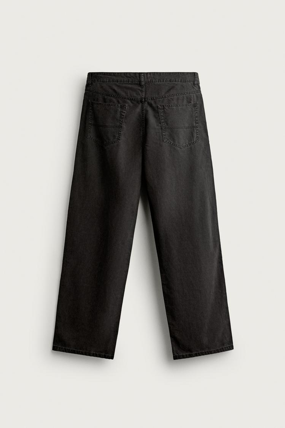 ZARA БРЮКИ STRAIGHT FIT ИЗ ЛИОЦЕЛЛА И ХЛОПКА, ЧЕРНЫЙ