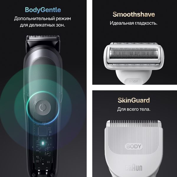 Триммер электрический Braun 23 в 1 Series 9 AIO9520 для бороды, волос и тела, 18 насадок