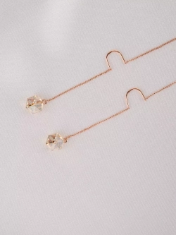 Серьги-протяжки Миражи с кристаллами Swarovski шампань