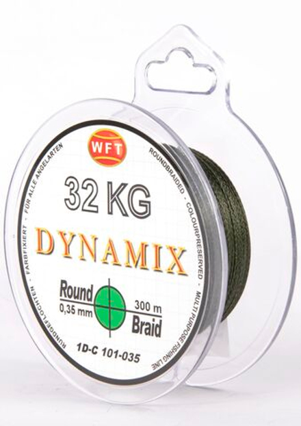 Леска плетёная WFT KG ROUND DYNAMIX Green 300 м, 0,35 мм