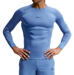 Мужская теннисная футболка с длинным рукавом Nike Pro Dri-FIT Tight Long-Sleeve Fitness - indigo storm/black