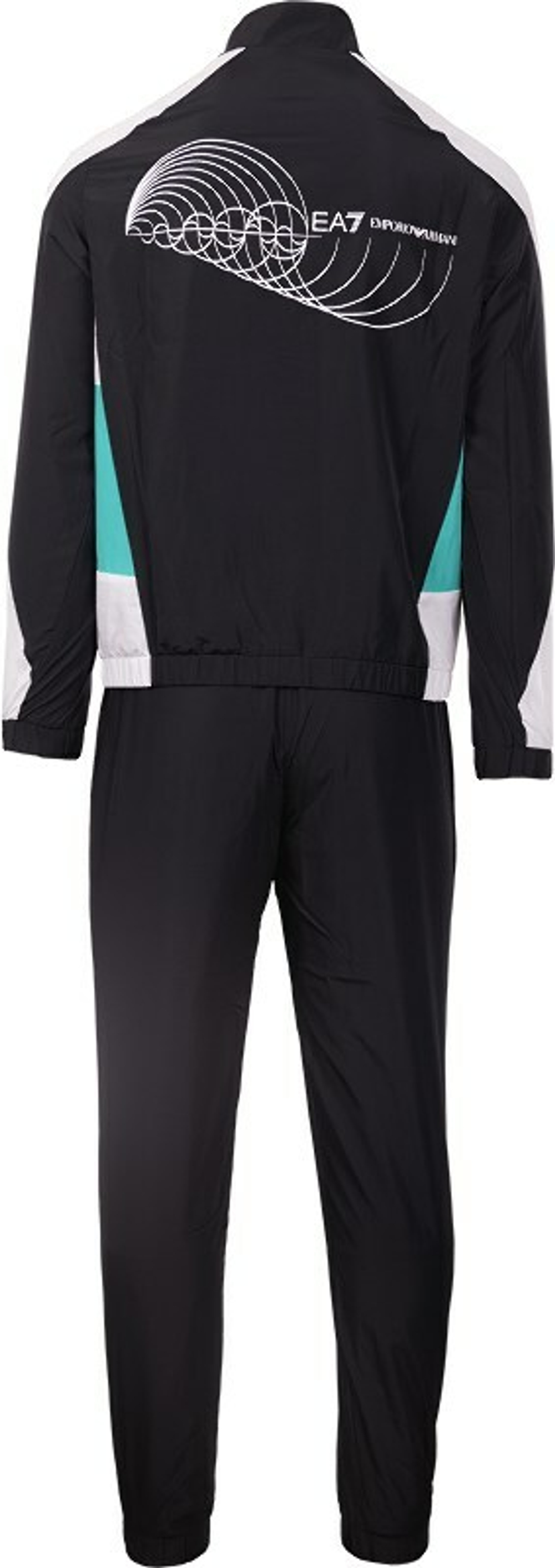 Мужской теннисный костюм EA7 Man Woven Tracksuit - черный