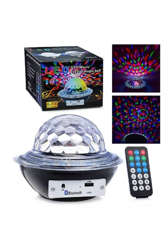 Диско шар-проектор,  ufo с пультом ДУ / bluetooth / MP3 / USB флешка / музыка.  768