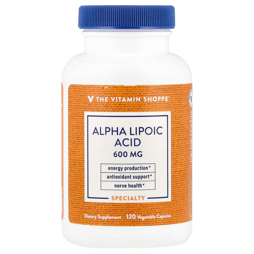 The Vitamin Shoppe, Альфа-липоевая кислота, 600 мг, 120 растительных капсул