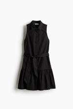 Платье-рубашка с поясом — Чёрный - H&M