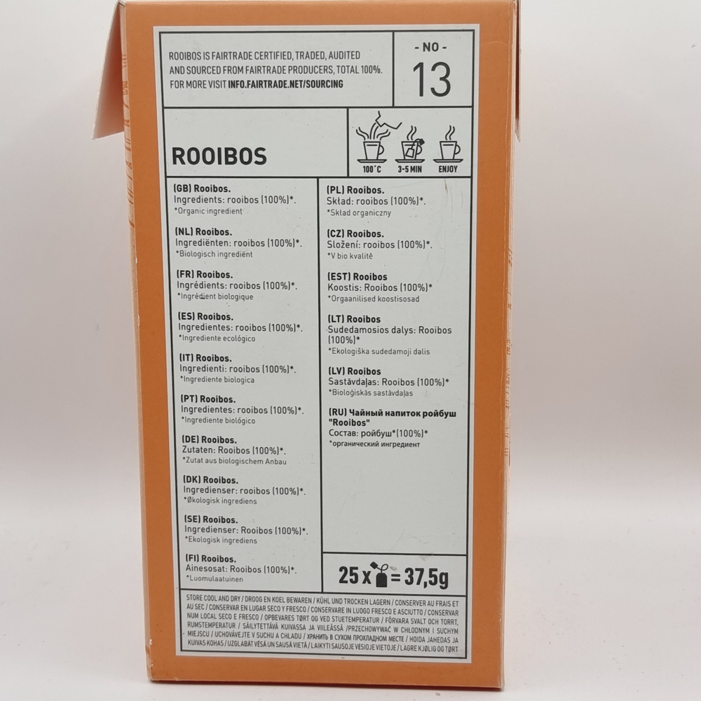 Белый органический чай Bradley'sNo.13 Rooibos 25 шт (37,5 г) (Великобритания)