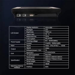 Hawkeye Captain X 3IN1,портативный монитор с разрешением 1024x600 и яркостью 1000 LUX,поддержка 1.2 ГГц/3.3 ГГц/5.8 ГГц (240 каналов),двойные приемники,DVR запись,автосканирование